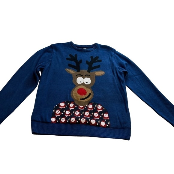 George Christmas Moose Sweater - Size Large - Picture 1 of 8